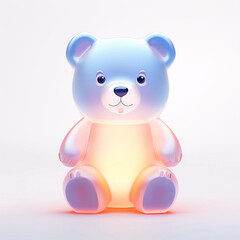 Rainbow-colored cute bear doll element, live broadcast gift special effects material, Valentine's Day gift concept illustration