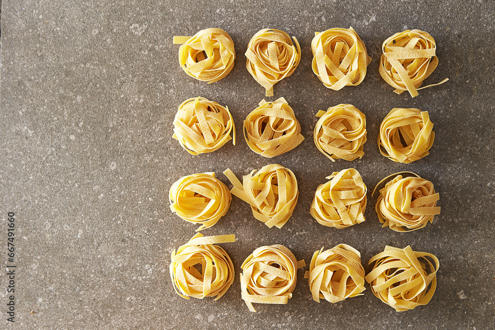 Poster dried pasta noodles, handmade noodles