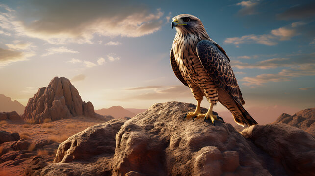 portrait of eagle on mountain on cinematic background