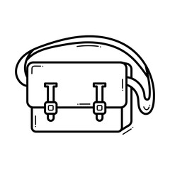 Briefcase flat design outline. Vector illustration