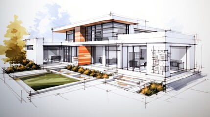 Modern house sketch 