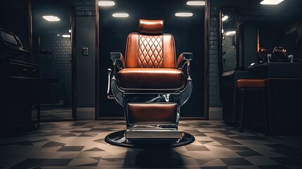 Modern barber chair in a professional barbershop