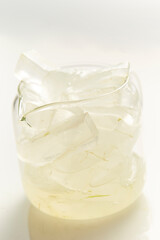 Aloe gel in a glass cup