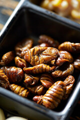 beondegi, steamed silkworm chrysalis