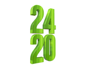 3D 2024 for Happy New Year, 2024 3D rendering for Festival poster, banner design.