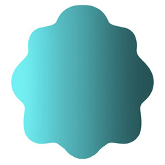 Gradient light blue sticker irregular abstract shape blob with transparent background.