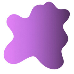 Gradient purple sticker irregular abstract shape blob with transparent background.