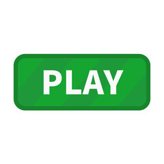 Play Button In Green Rectangle Shape For Website Advertising
