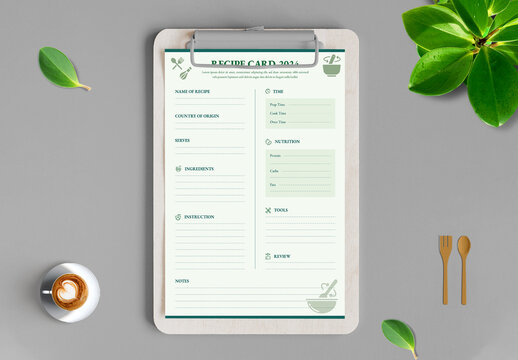 Recipe Card Design Template