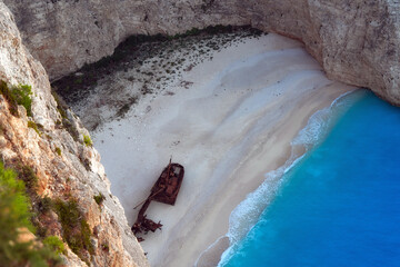 Alte Schiffswrack am bekannten shipwreck beach in zakynthos