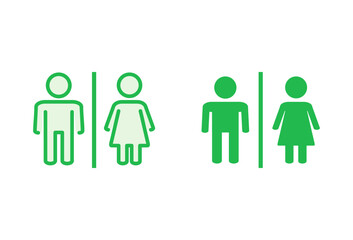Toilet icon set. restrooms icon vector. bathroom sign. wc, lavatory