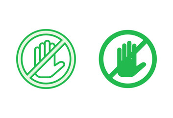 Stop icon set. stop road sign. hand stop icon vector