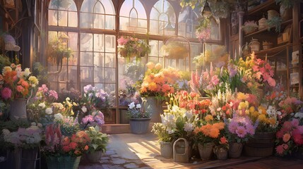 a Flower Shop, a Place Where Nature's Beauty Blooms in Countless Varieties,