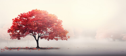 tree in the fog