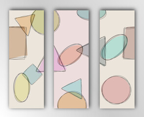 set of backgrounds with geometric shapes for banners, covers, brochures and creative design. Minimalist style
