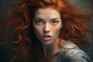 Fototapeta premium A beautiful girl with shocked expressions