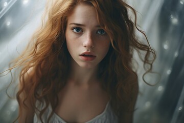 Fototapeta premium A beautiful girl with shocked expressions