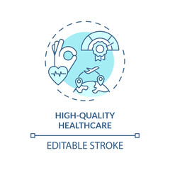 2D editable blue high quality healthcare icon, simple isolated monochromatic vector, medical tourism thin line illustration.