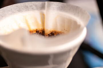 brewing coffee with the v60 method 
