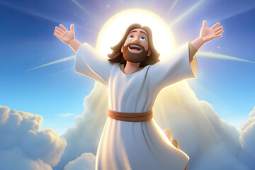 Fototapeta na wymiar Jesus Christ cartoon character
