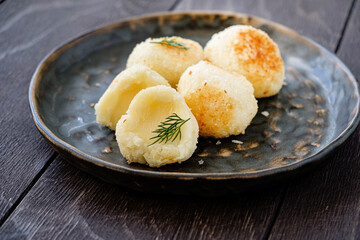 mozzarella balls on the plate