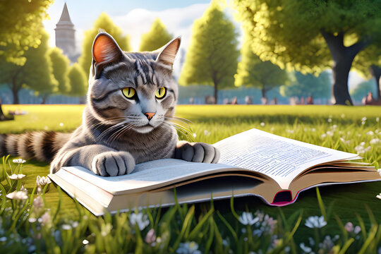 cat reading in the park
Genereative Ai