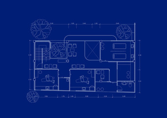 Floor plan designed building on the drawing.