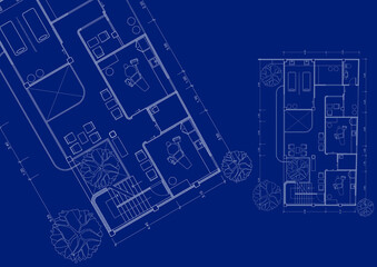 Floor plan designed building on the drawing.
