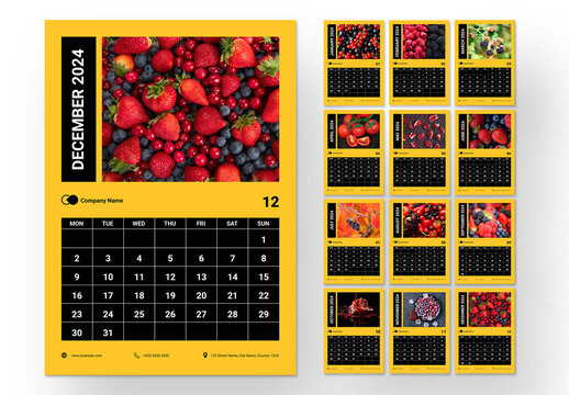2024 Fruity Wall Calendar