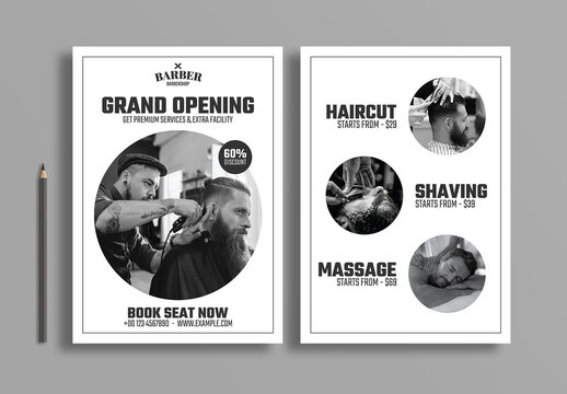 Barbershop Grand Opening Flyer Template