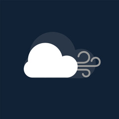 Cloud and wind icon. weather illustration in flat design vector.