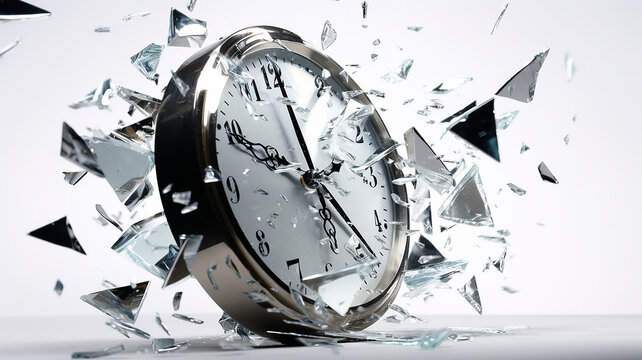 broken ringing alarm clock, deadline, time will be a reminder of the rush to be late concept
