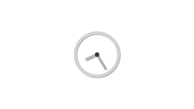 clock icon with moving arrows in 12 hour loop. Stopwatch animation.