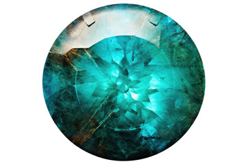 turquoise gemstone, png file of isolated precious stone on transparent background