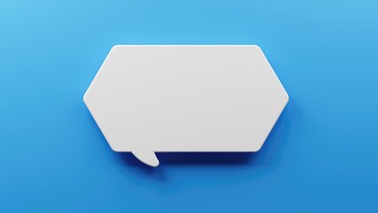 Bubble speech paper cutout blue background 3D illustration