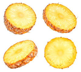 Pineapple with slices isolated on white