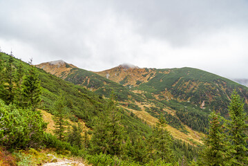 Fototapeta na wymiar landscape in the mountains Tatra National Park, Zakopane Poland. Kasprowy Wierch