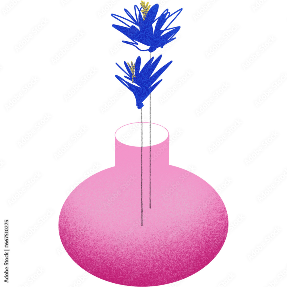 Wall mural flower vase illustration