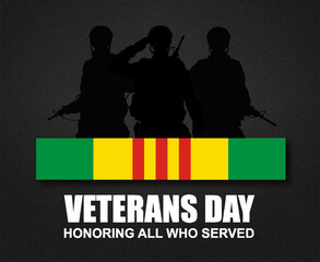 Veterans Day background. Honoring All Who Served. EPS10 vector
