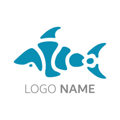 abstract shark fish logotype