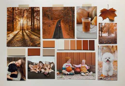 Autumn Mood Board Mockup