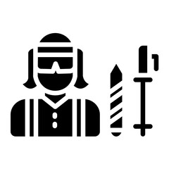 Fototapeta premium Skier Female Icon Style