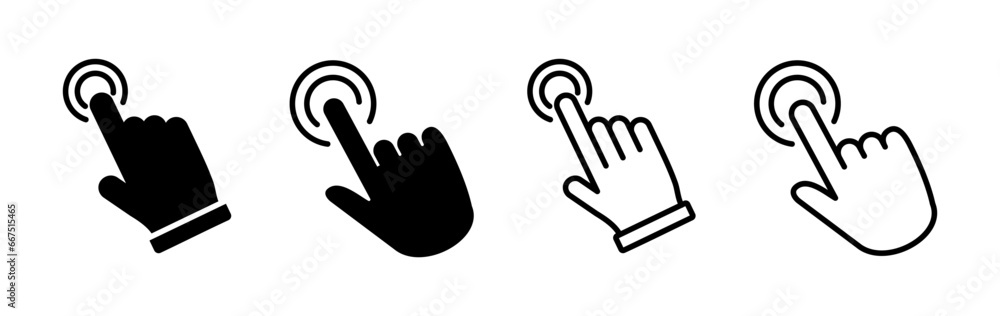 Poster hand click icon vector. clicking finger icon. pointer icon