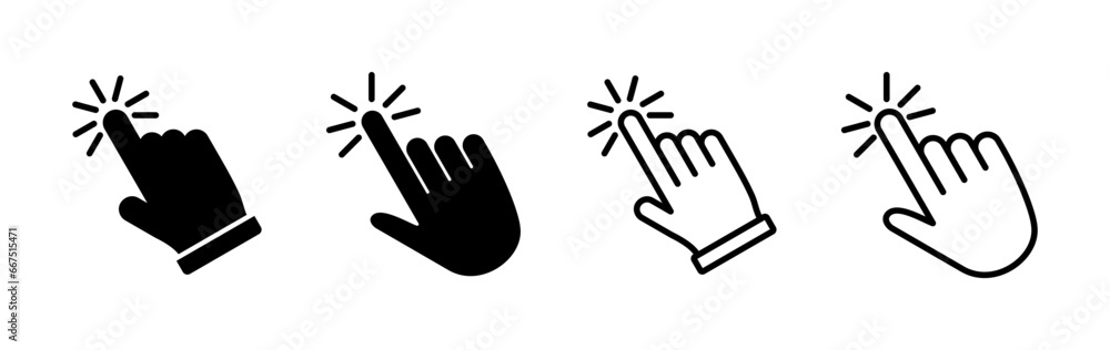 Poster hand click icon vector. clicking finger icon. pointer icon