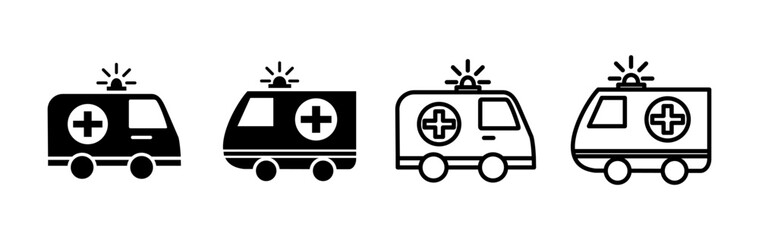 Ambulance icon vector. Ambulance car icon
