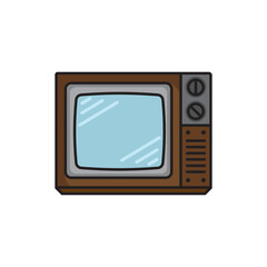old school colored tv icon vector