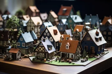 Fotobehang A miniature city with houses © Julia Jones