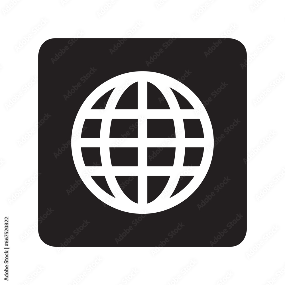 Poster internet icon vector. website logo design. internet vector icon illustration in square isolated on w