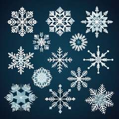 Naklejka na ściany i meble Snowflakes vector set. Snowflakes collection. Vector illustration. 