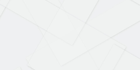 Abstract white background with diamond and triangle shapes layered in modern abstract pattern design .Modern and creative design with different size white boxes on the white background .